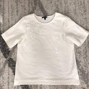 Off White Shirt with Appliqué detail!